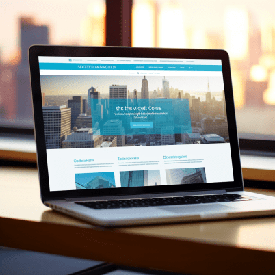financial services website development image in laptop